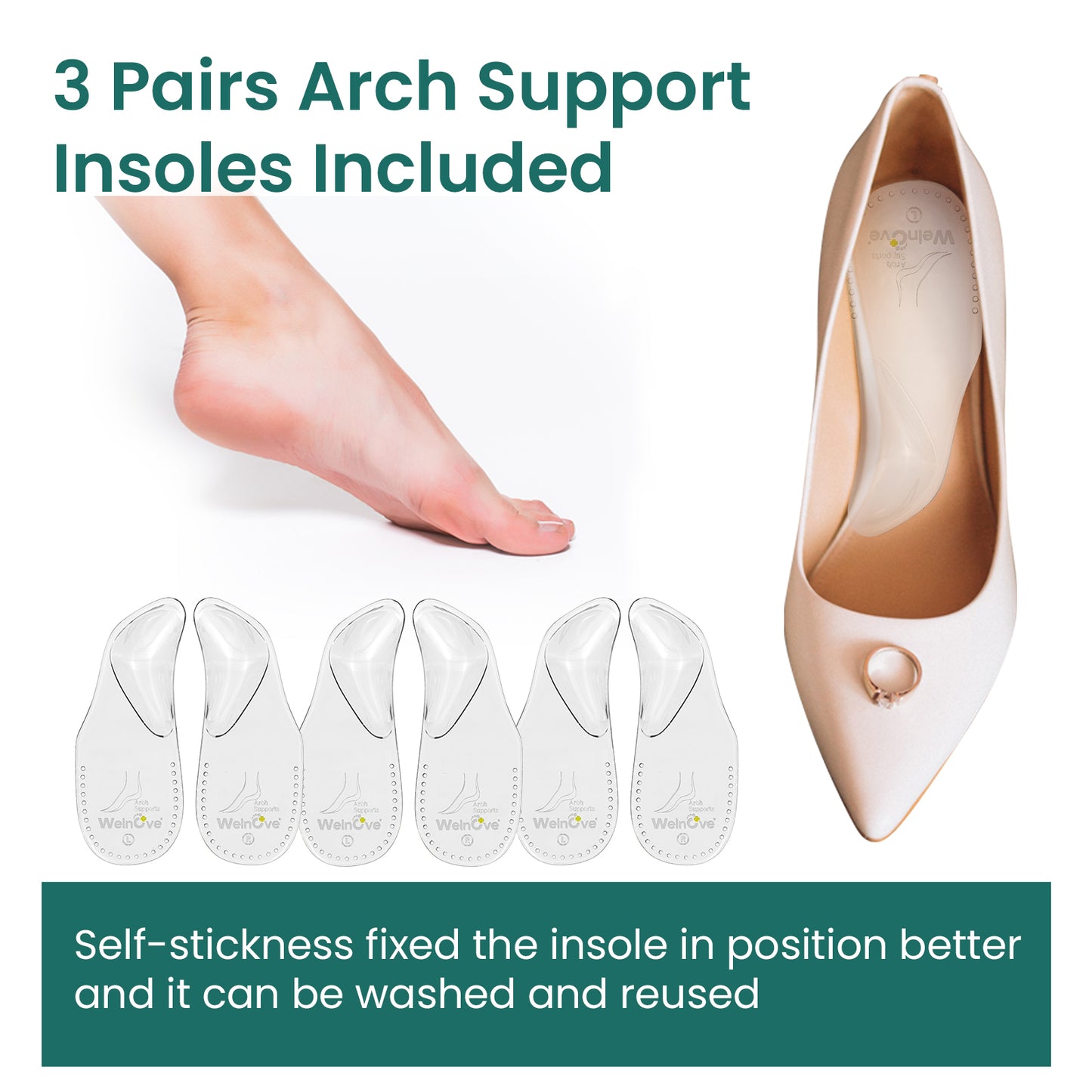 Arch Support Heel Pads 3 pairs
