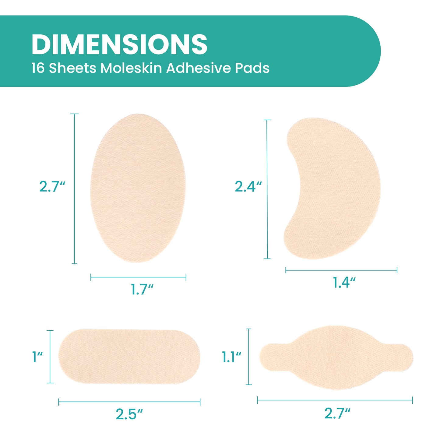 Moleskin Adhesive Pads 16 psc