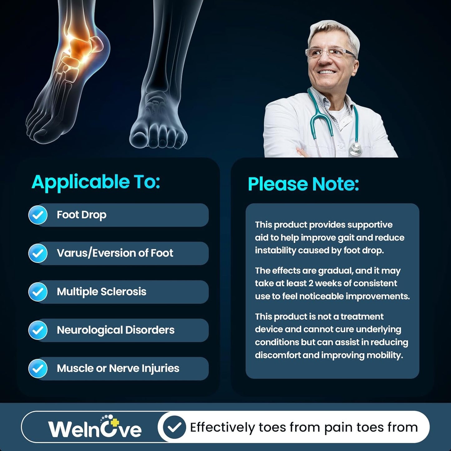 Welnove Drop Foot Brace