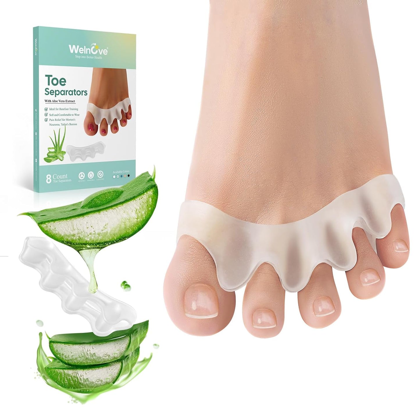 Toe Separators to Correct Bunions 8 Pack (SIZE:M)