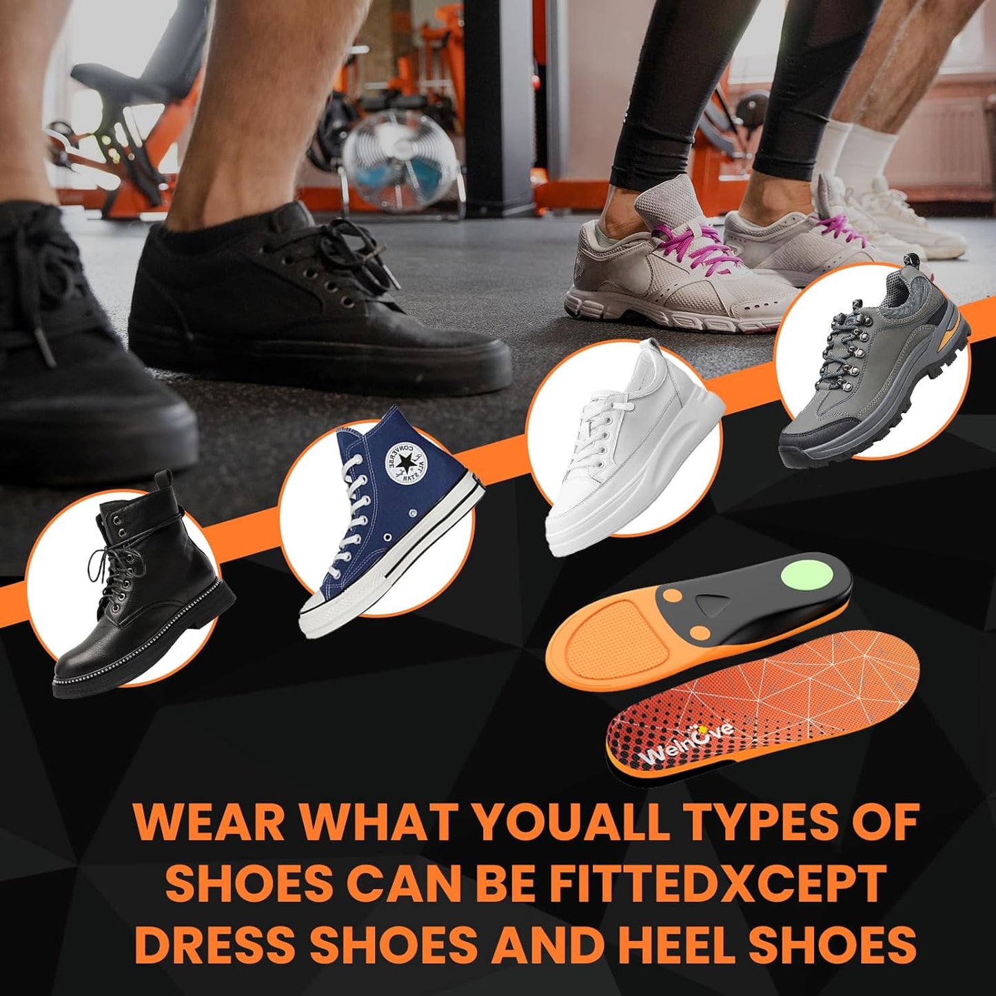 Heavy Duty Insoles Stong Arch Support