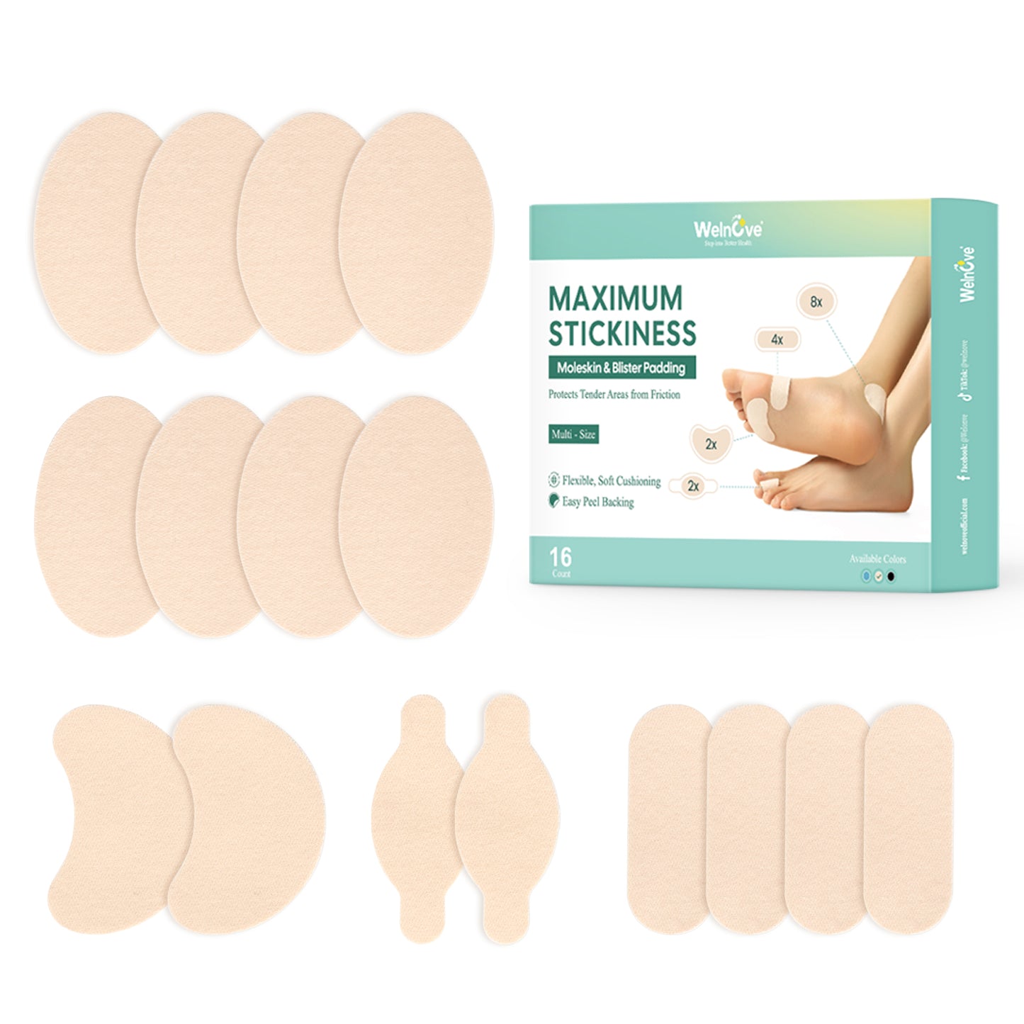 Moleskin Adhesive Pads 16 psc
