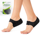 Welnove Heel Protectors Cups for Plantar Fasciitis Heels Spur Pain Relief Heel Inserts Pads for Achilles Tendonitis Dry Cracked Heel Support Cushion,Size L,Black,1Pair
