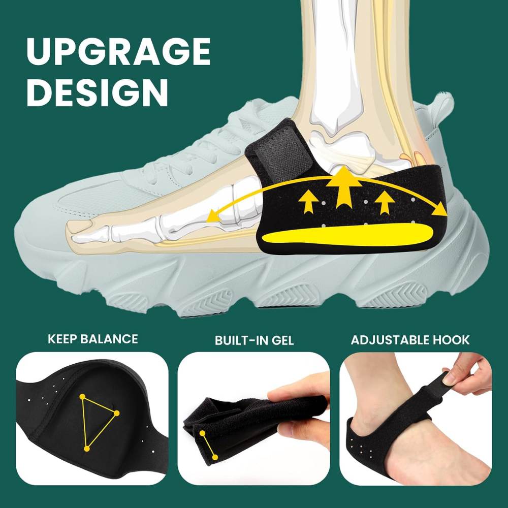 Welnove Heel Protectors Cups for Plantar Fasciitis Heels Spur Pain Relief Heel Inserts Pads for Achilles Tendonitis Dry Cracked Heel Support Cushion,Size L,Black,1Pair