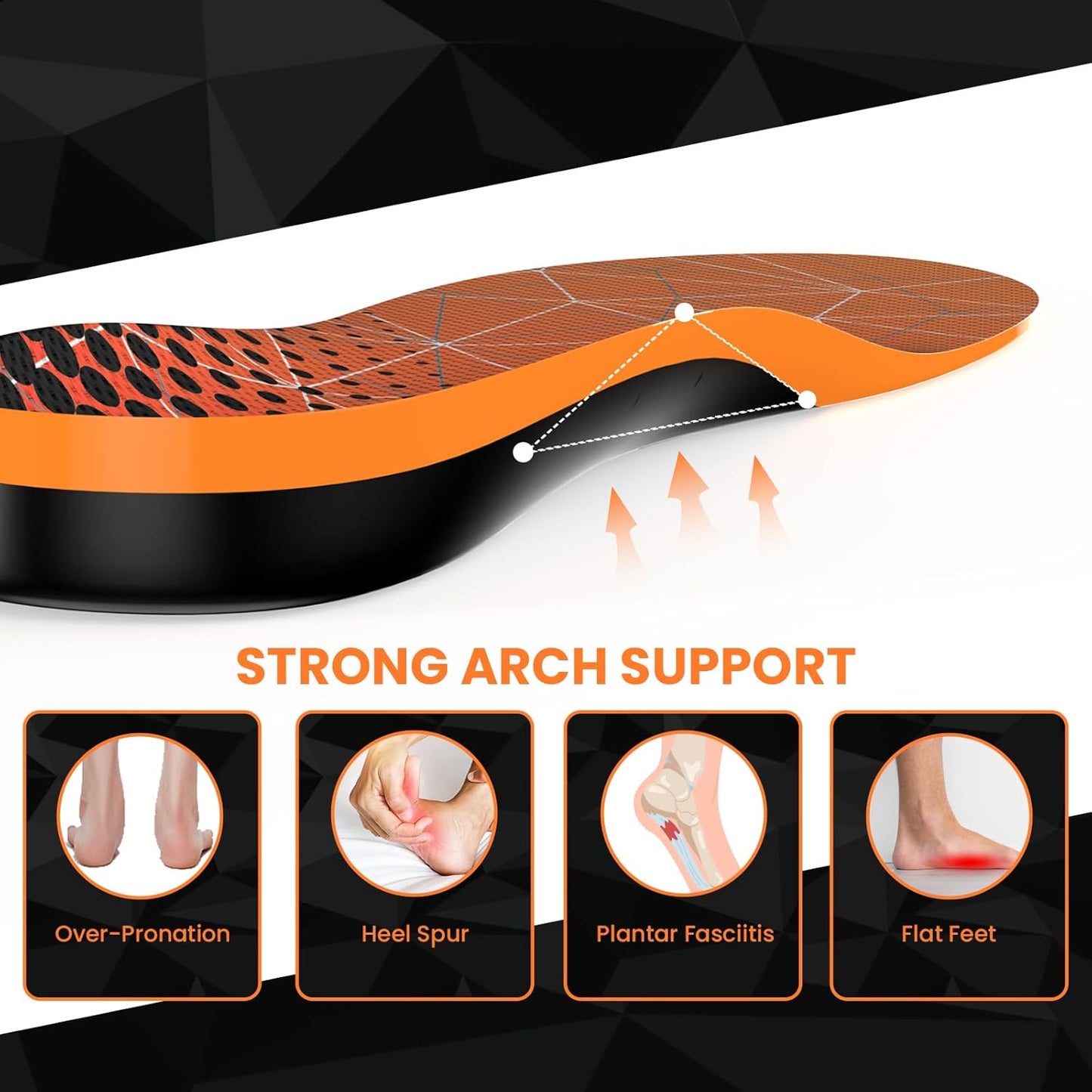 Heavy Duty Insoles Stong Arch Support