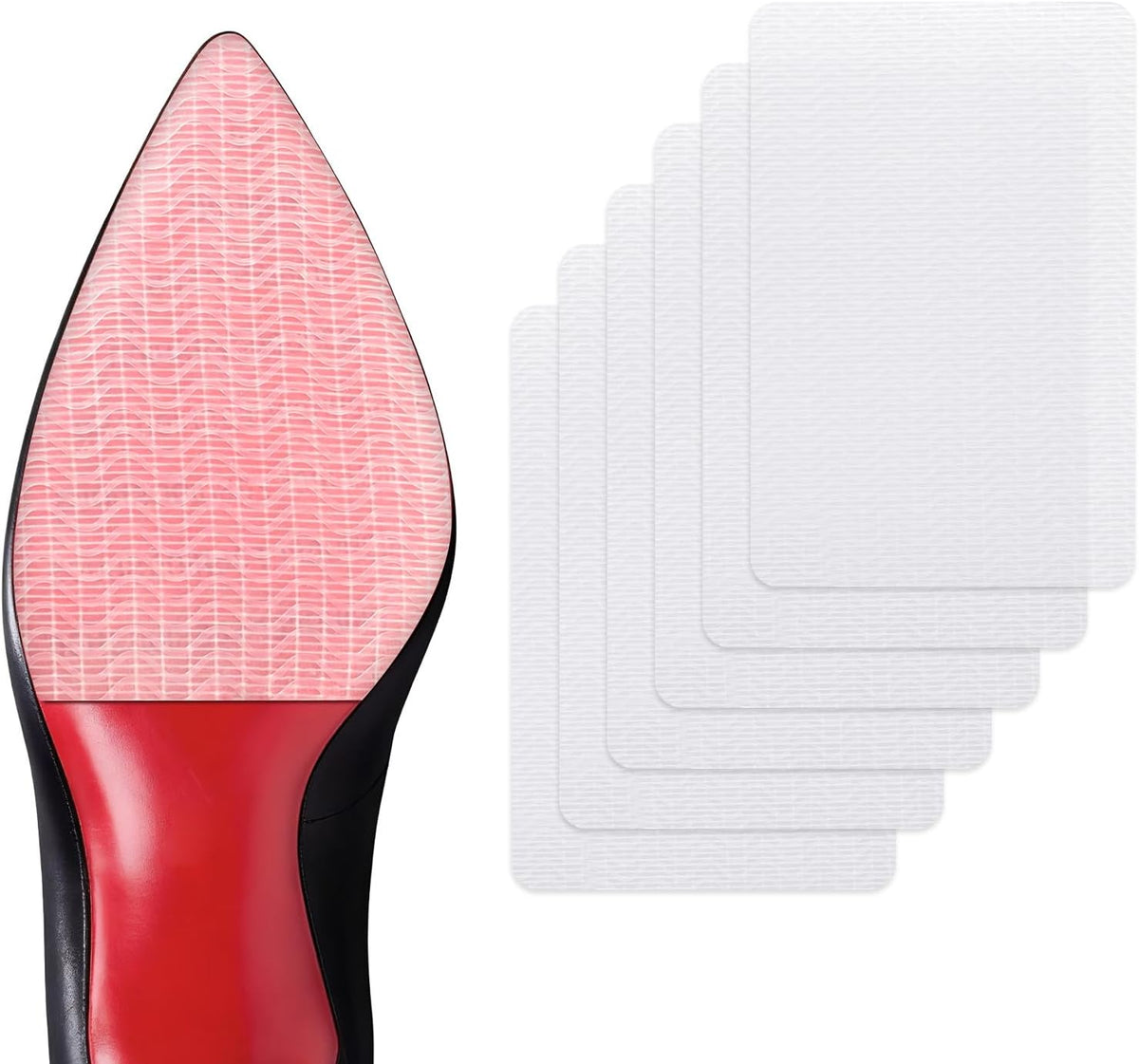 Welnove Shoe Sole Bottom Protector Grips Non Slip Self-Adhesive Anti-Slip Pads for High Heels Boots,6 Pcs,Clear