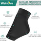 Welnove Achilles Tendonitis Heel Protector Socks, 1 Pair Black Regular Size Compression Ankle Socks with Gel Pad for Achilles Pain & Shoe Rubbing Relief