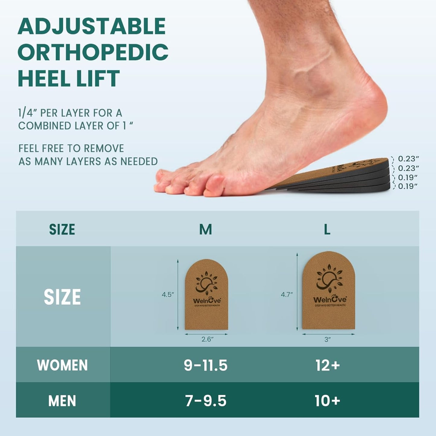 Adjustable Heel Lift Inserts