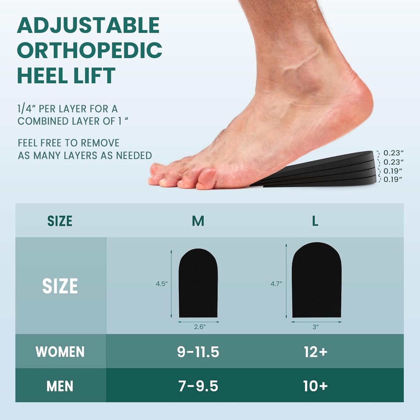 Adjustable Heel Lift Inserts