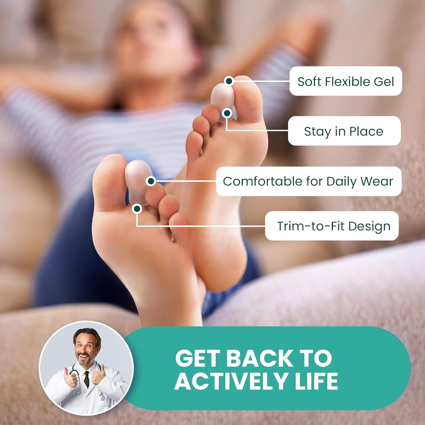 Silicone Toe Protector 8 Count Medium Size